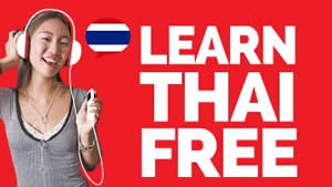 Asian girl student listening to Thai language